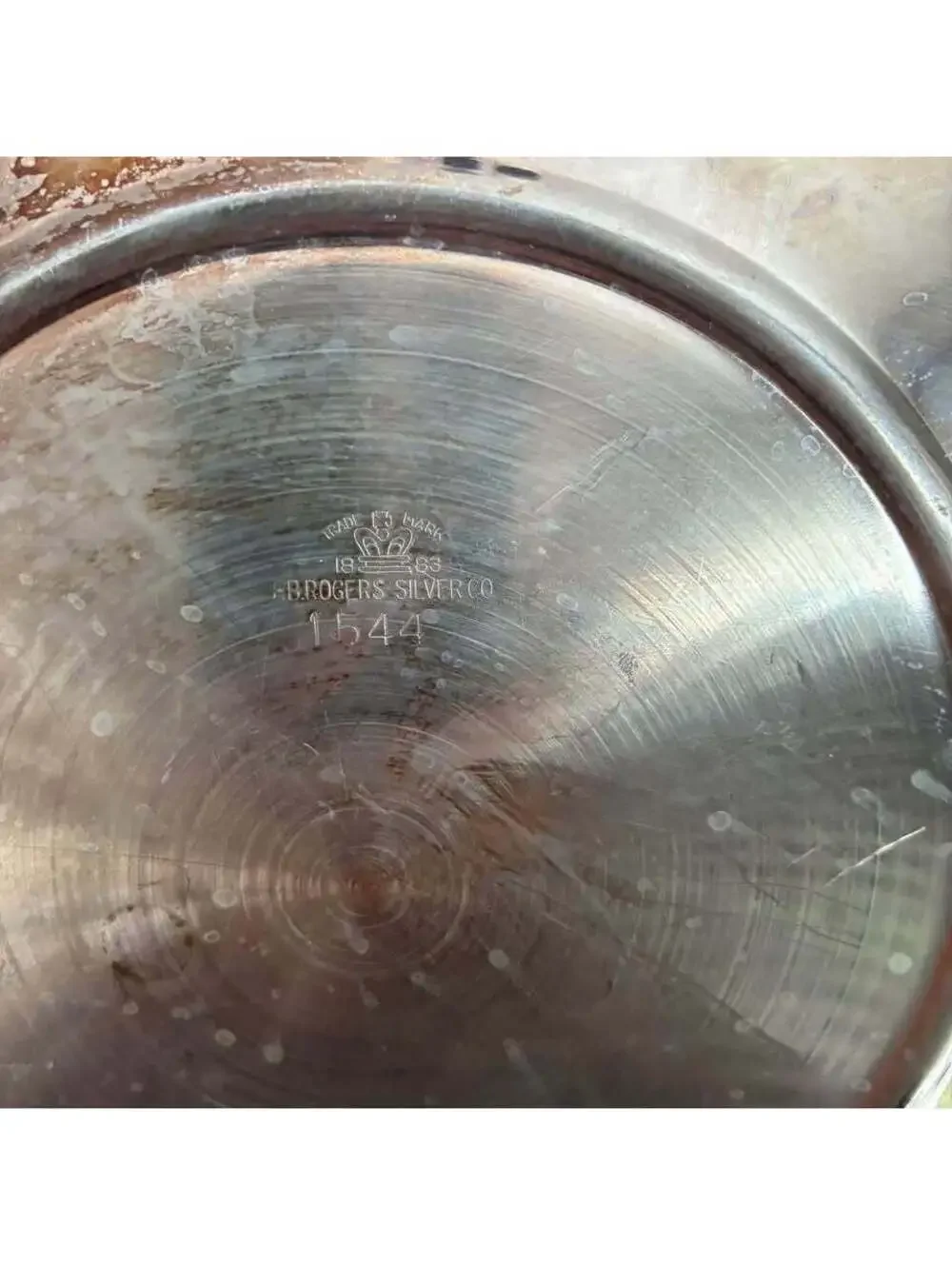 Vintage F.B. Rogers Silver Co 1544 Covered Casserole Serving Dish Rainbow Patina